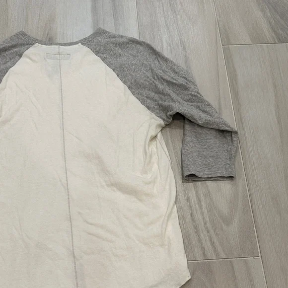 Rag & Bone Men’s Large Gray and Cream Baseball Style 3/4 Sleeve Tee - Picture 10 of 11